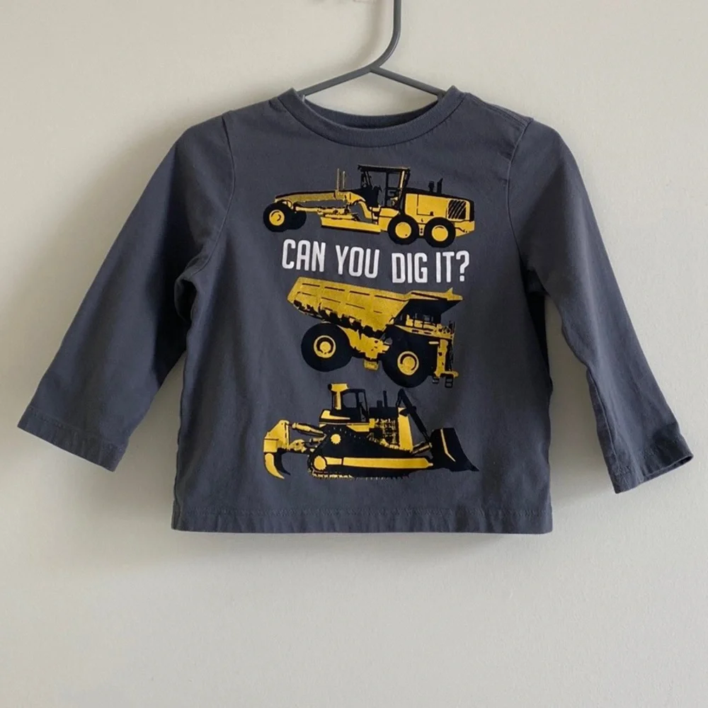 *EUC* The Children’s Place Construction Truck Long Sleeve Graphic Tee